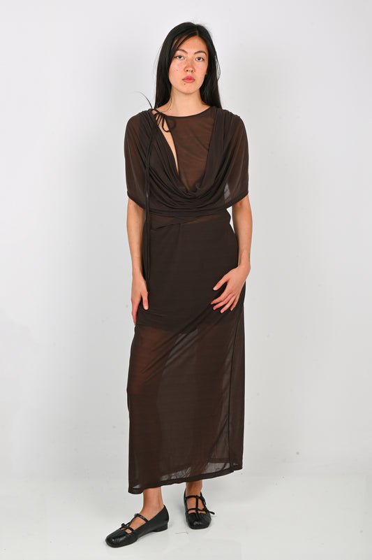 Wynn Hamlyn 'Malia' Maxi Dress in Dark Brown