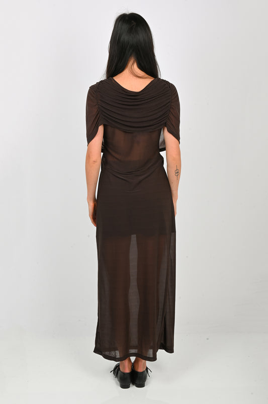 Wynn Hamlyn 'Malia' Maxi Dress in Dark Brown