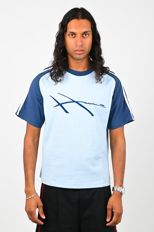 Hoddle 'Warped' Jersey Tee in Blue