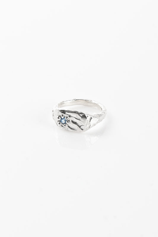 Studio Zali 'Aqua Flower' Slab Ring