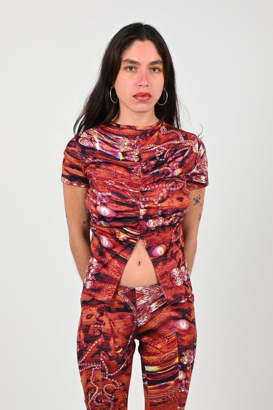 Lucinda Babi 'Adorn' Split Top in Red