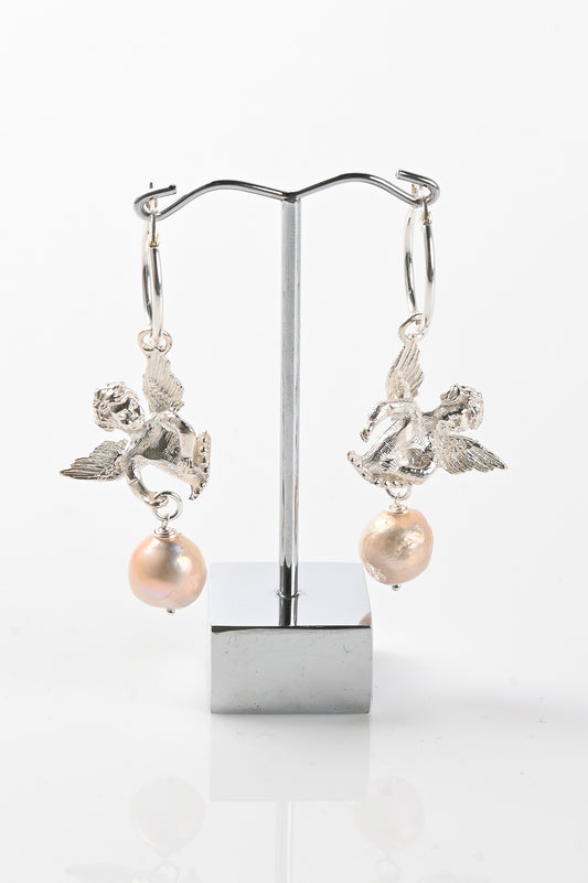 Sacreflux 'Angel and Pearl' Hoop Earrings #3