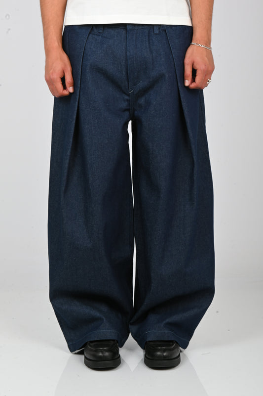 Checks 'Hakama' Pants in Indigo Denim