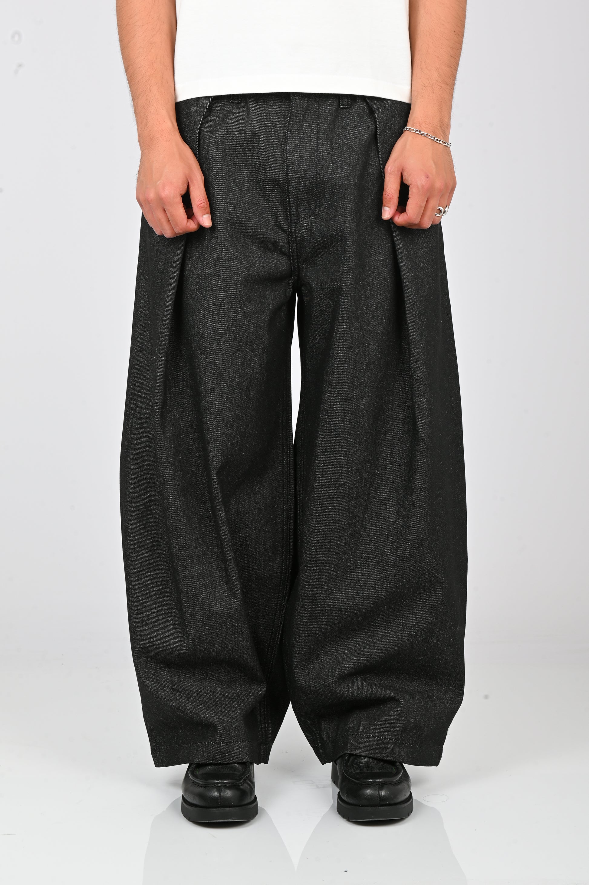 Checks 'Hakama' Pants in Black Denim