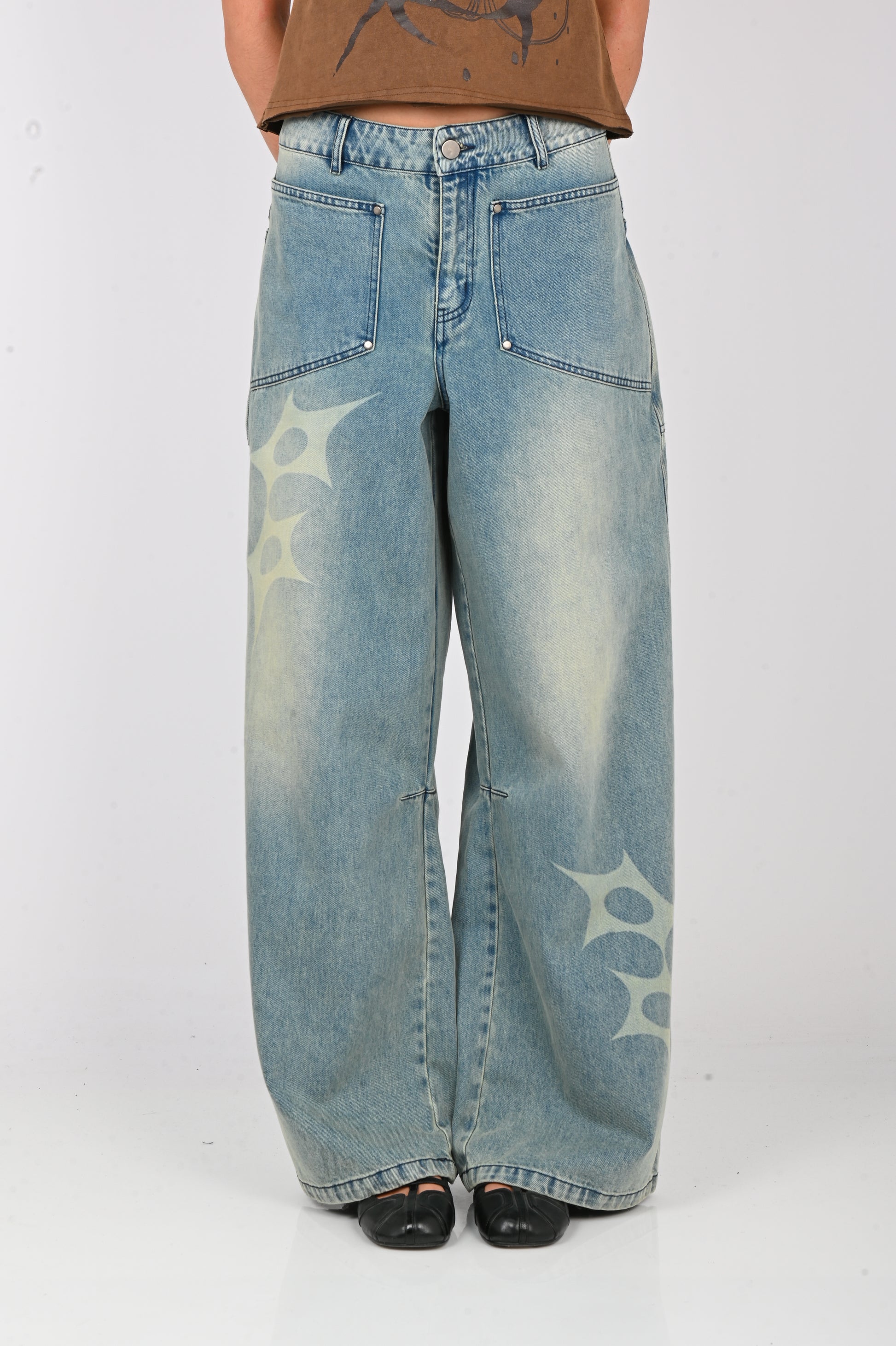 Arthur 'Slouchy' Spike Jeans in Worn Blue