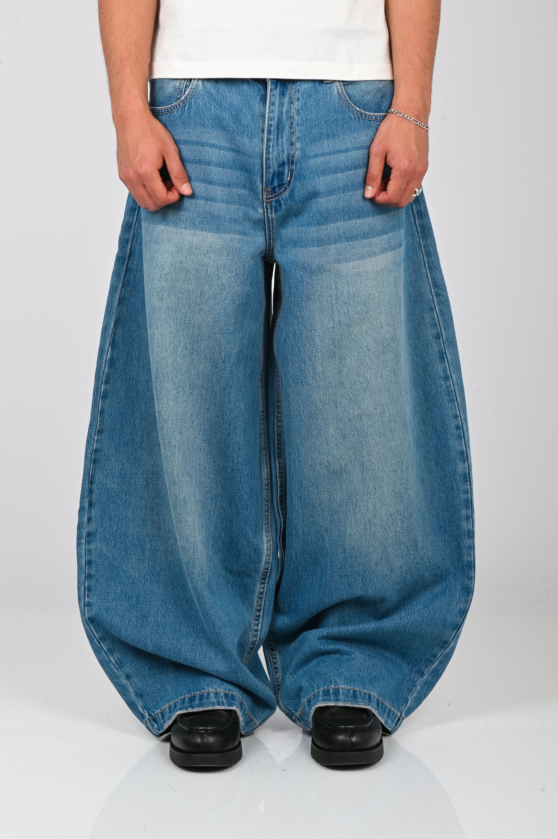 Checks 'Puddle' Jeans in Blue Wash