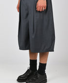 Checks 'Hakama' Shorts in Charcoal Wool