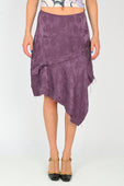 Arthur Frayed Hem Sliced Skirt in Purple Rose