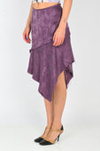 Arthur Frayed Hem Sliced Skirt in Purple Rose