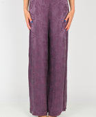 Arthur Frayed Hem Sliced Straight Let Pant in Purple Rose