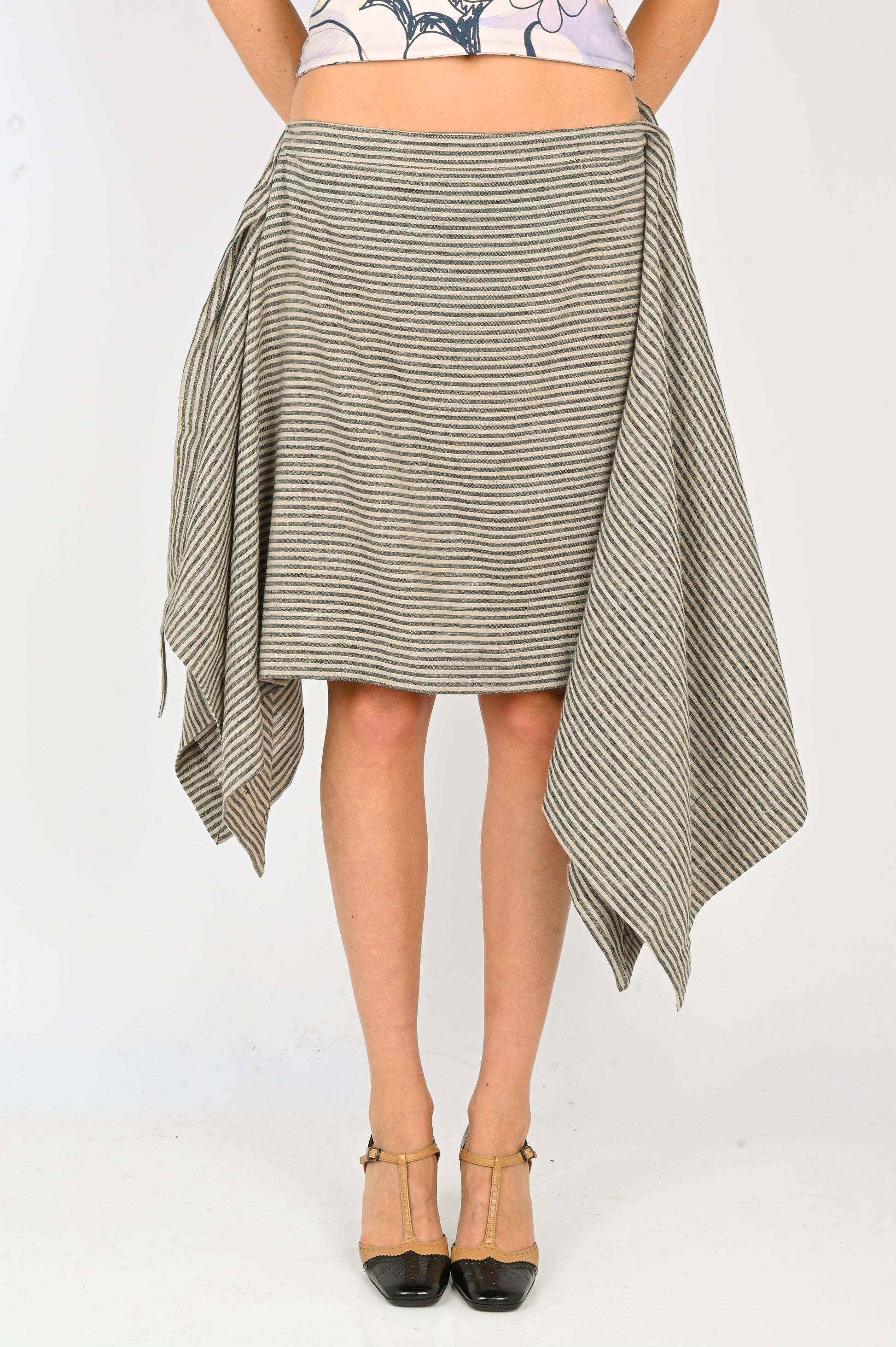 Arthur 'Origami' Skirt in Earth Stripe