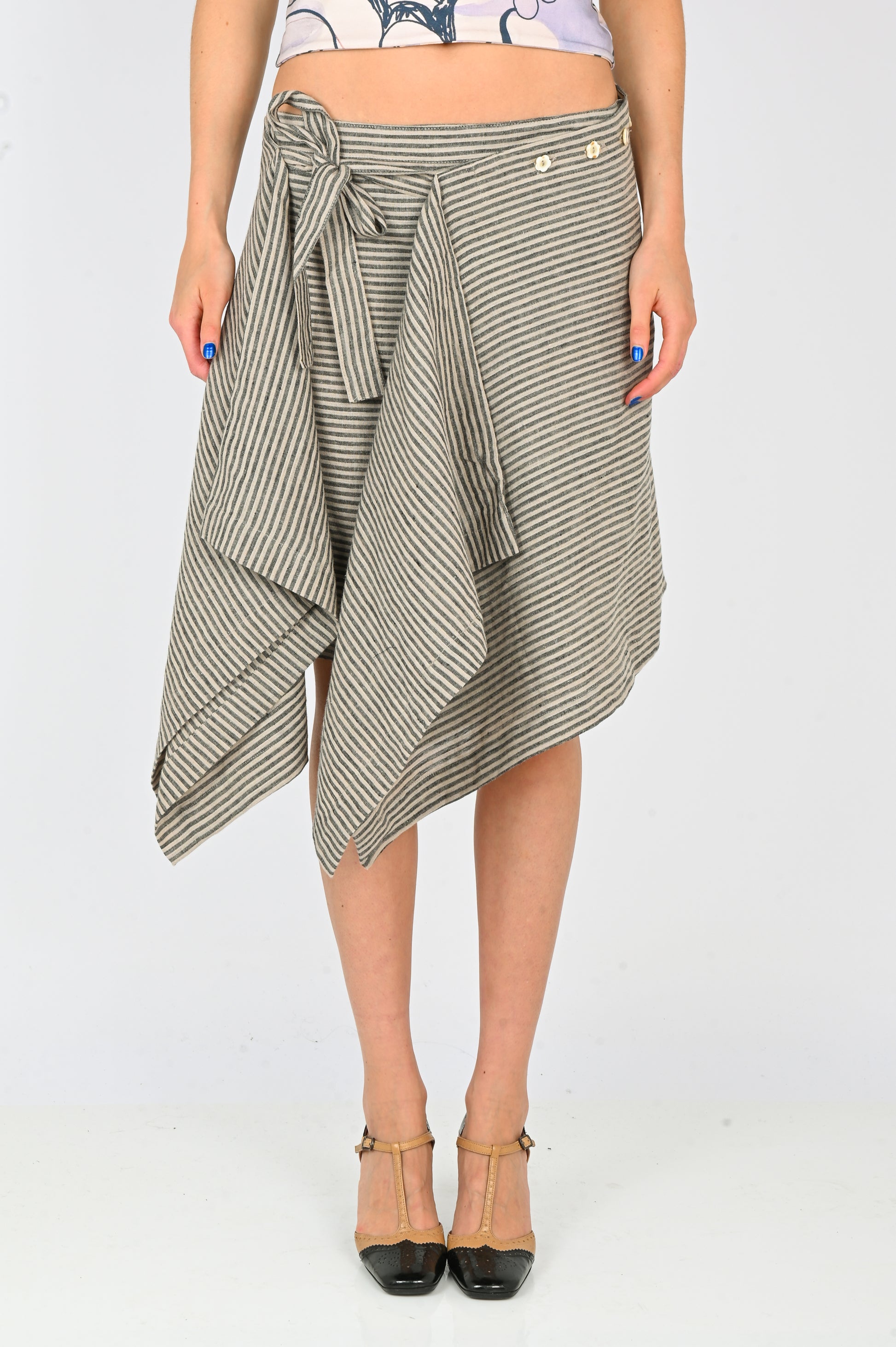 Arthur 'Origami' Skirt in Earth Stripe