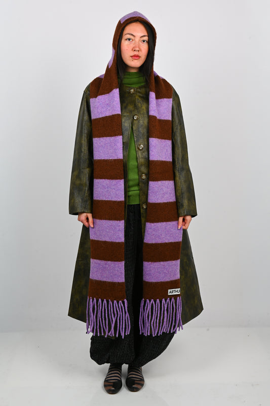 Arthur Apparel Balaclava Scarf in Bruise Brown