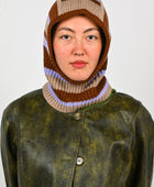 Arthur Apparel Odd Stripe Balaclava in Offset/Bruise