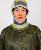 Arthur Apparel Odd Stripe Balaclava in Offset/Grey
