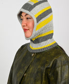 Arthur Apparel Odd Stripe Balaclava in Offset/Grey