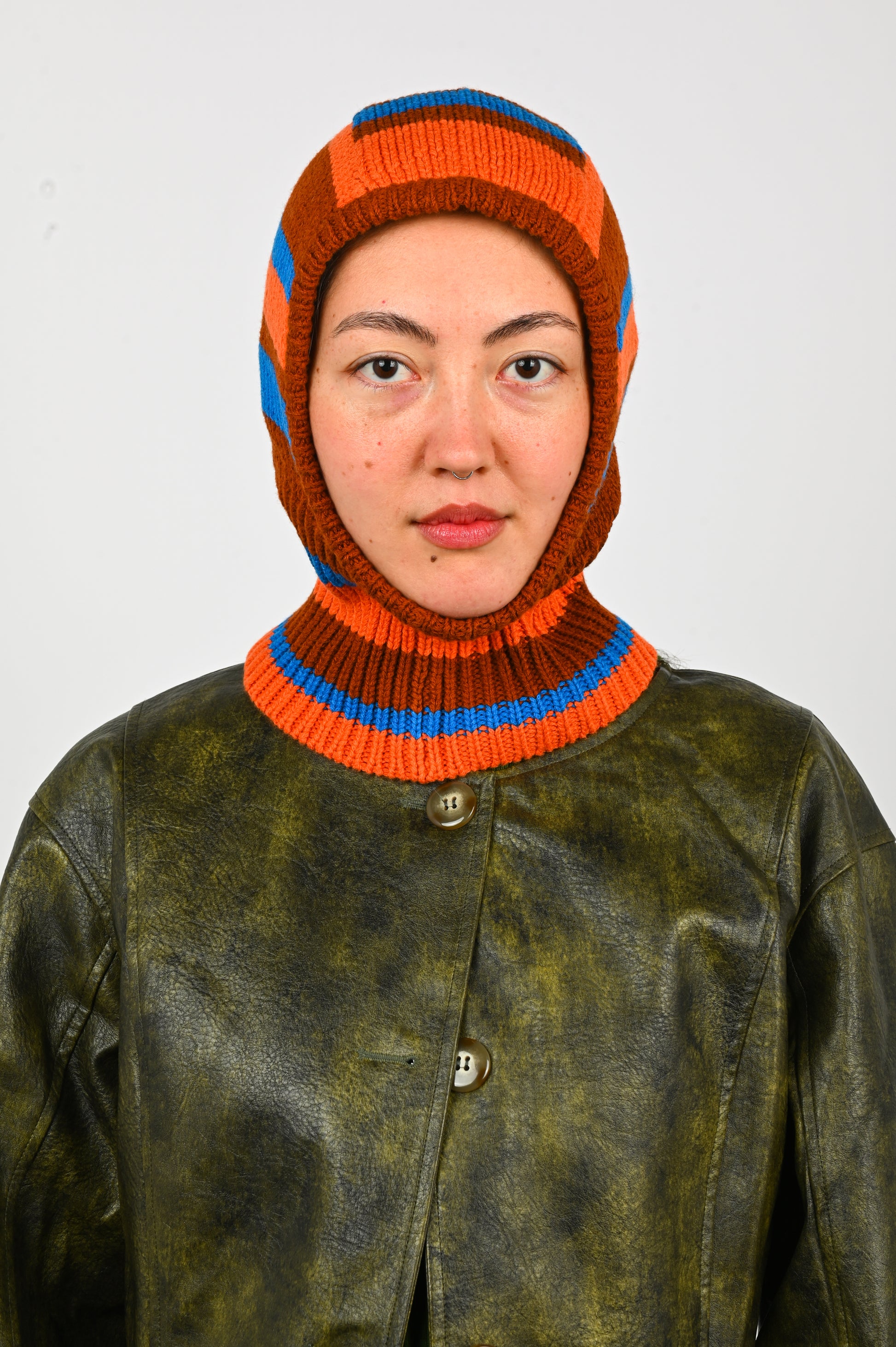 Arthur Apparel Odd Stripe Balaclava in Offset/Thermal