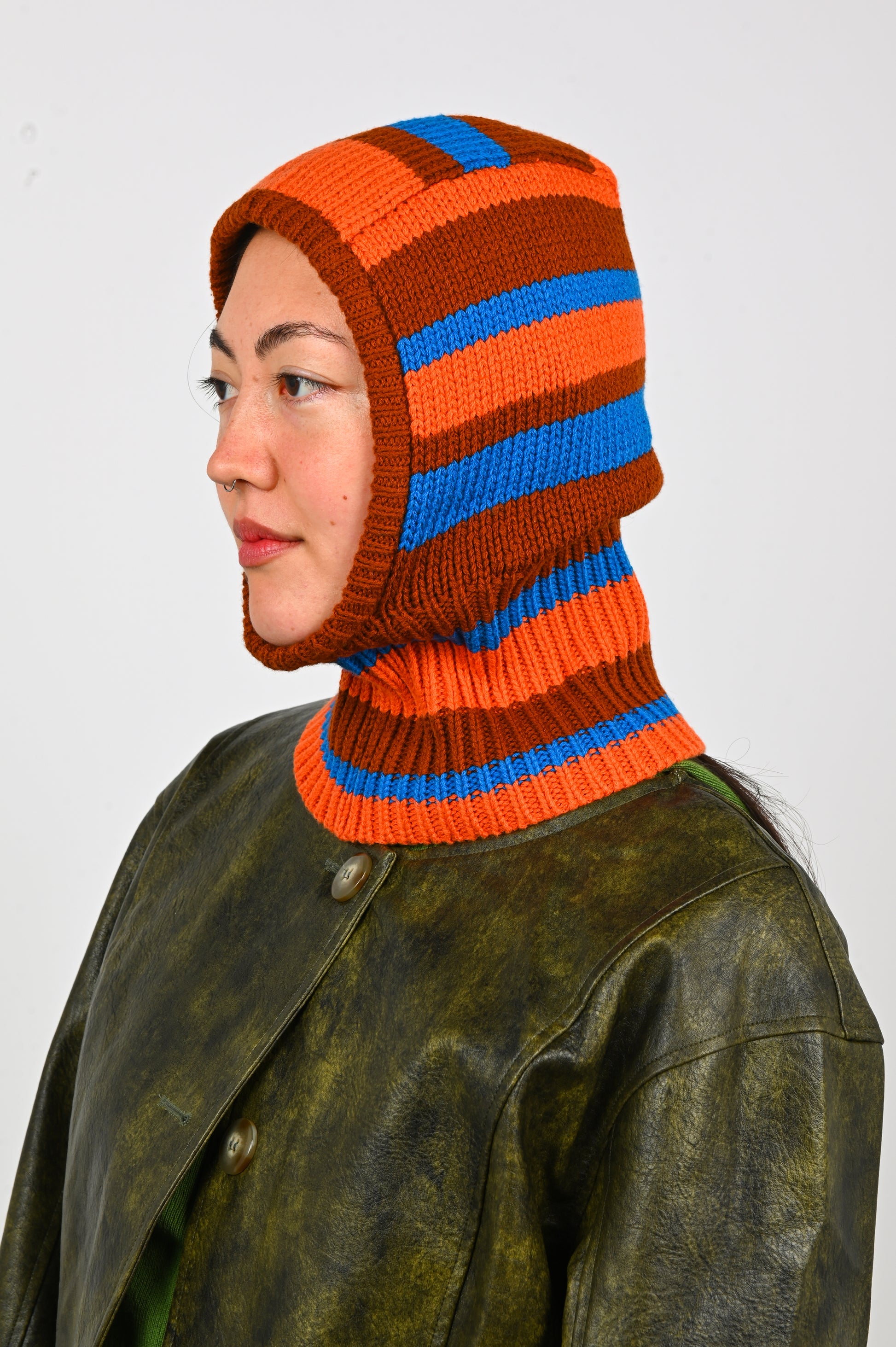 Arthur Apparel Odd Stripe Balaclava in Offset/Thermal