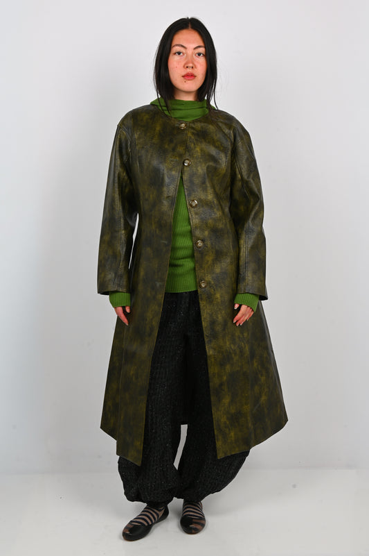 Arthur Structured Vinyl Coat in Lichen