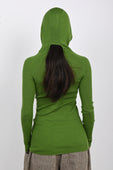 Arthur Hooded Skivvy in Pigment Green