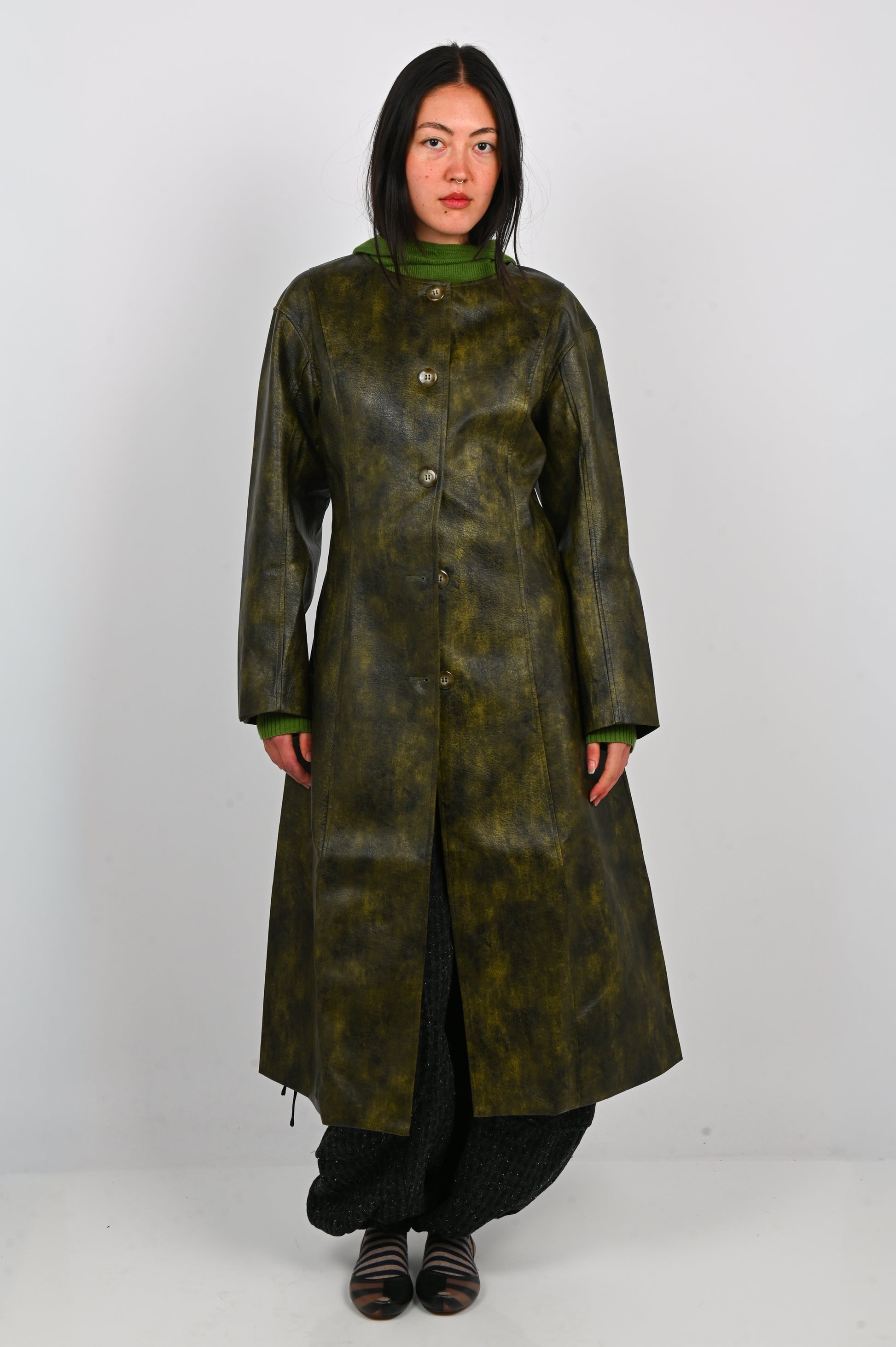 Arthur Structured Vinyl Coat in Lichen