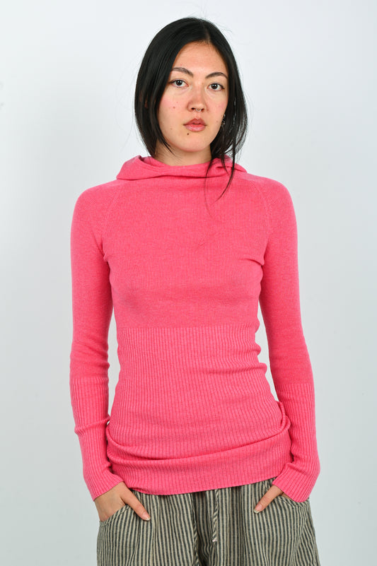 Arthur Hooded Skivvy in Pigment Pink
