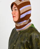 Arthur Apparel Odd Stripe Balaclava in Offset/Bruise