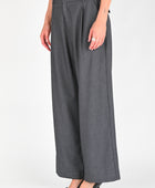 Arthur 'Slouchy' Pleat Pant in Grey Pinstripe