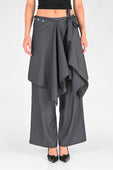 Arthur 'Origami' Skirt in Grey Pinstripe