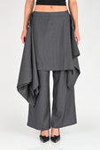 Arthur 'Origami' Skirt in Grey Pinstripe