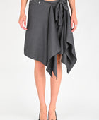 Arthur 'Origami' Skirt in Grey Pinstripe