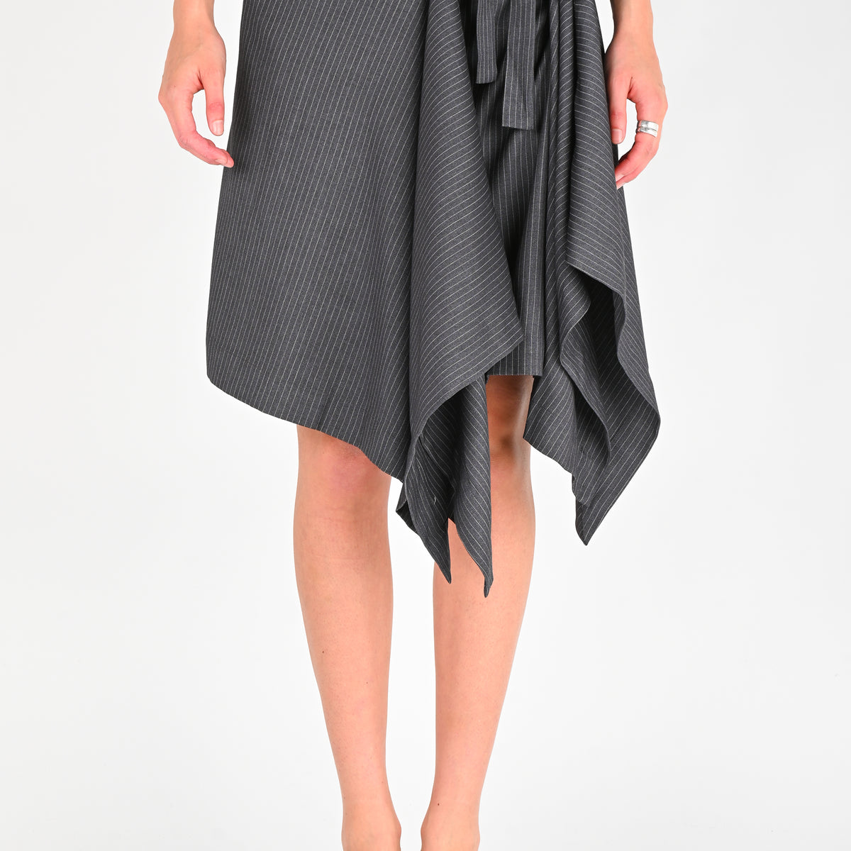 【KASHIKO】Faux Alligator Wrap Skirt GRAY Croc Embossed Faux Leather Skirt by Natori | Rent the Runway