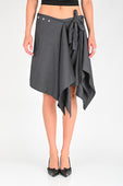Arthur 'Origami' Skirt in Grey Pinstripe