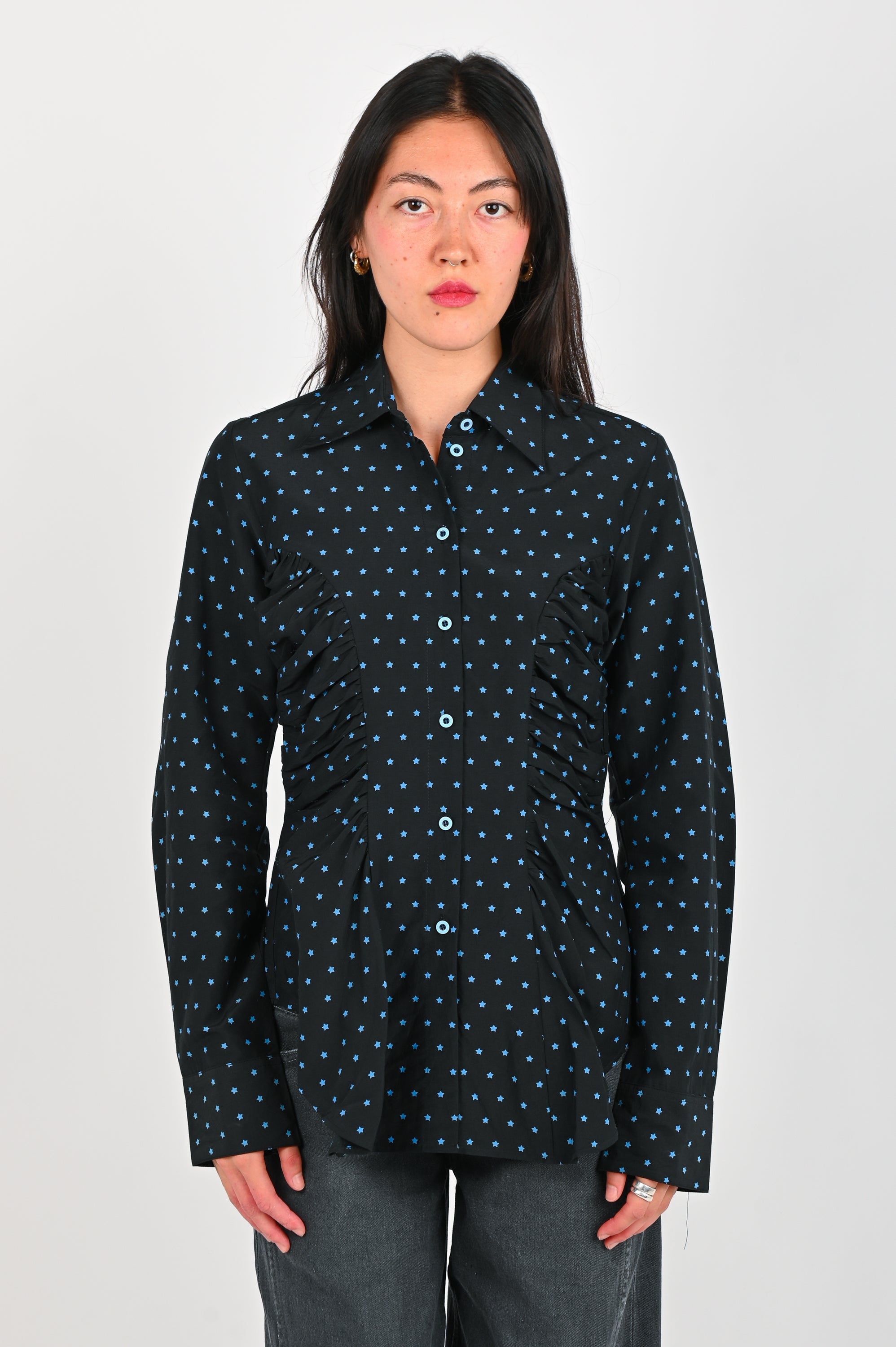 Arthur 'Ruffle' Blouse in Starry Night