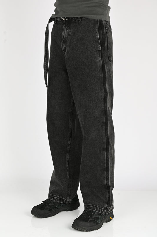 Beach Brains 'Work Cut' Jeans in Washed Black