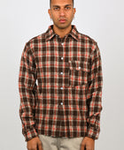 Beach Brains LS 'Pocket' Shirt in Brown/Red