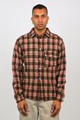 Beach Brains LS 'Pocket' Shirt in Brown/Red