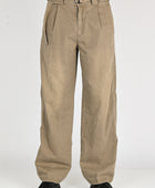 Beach Brains Pleated Work Pant in Fawn
