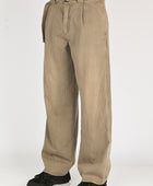 Beach Brains Pleated Work Pant in Fawn