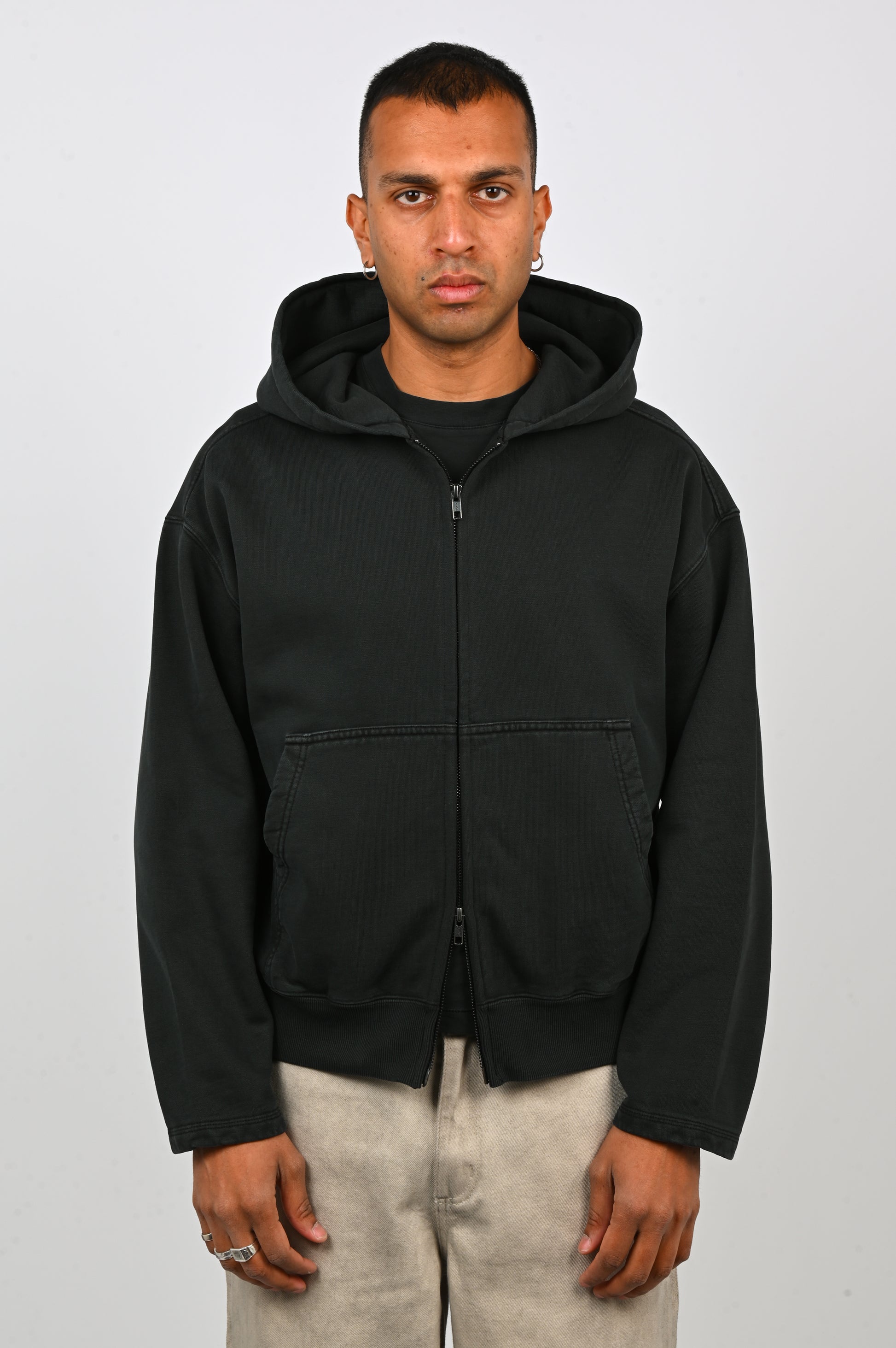 Beach Brains 'Tour' Zip Hood in Black
