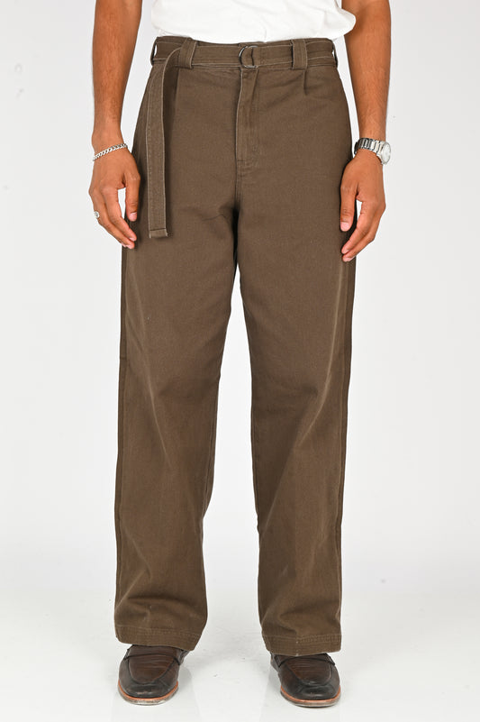 Beach Brains Pleated Work Pant in Fatigue