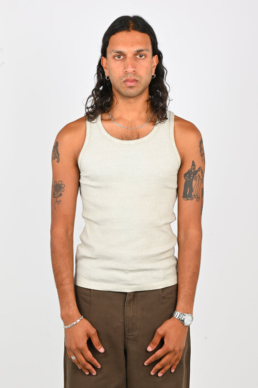 Beach Brains 'Slip' Tank in Mechanic Wash