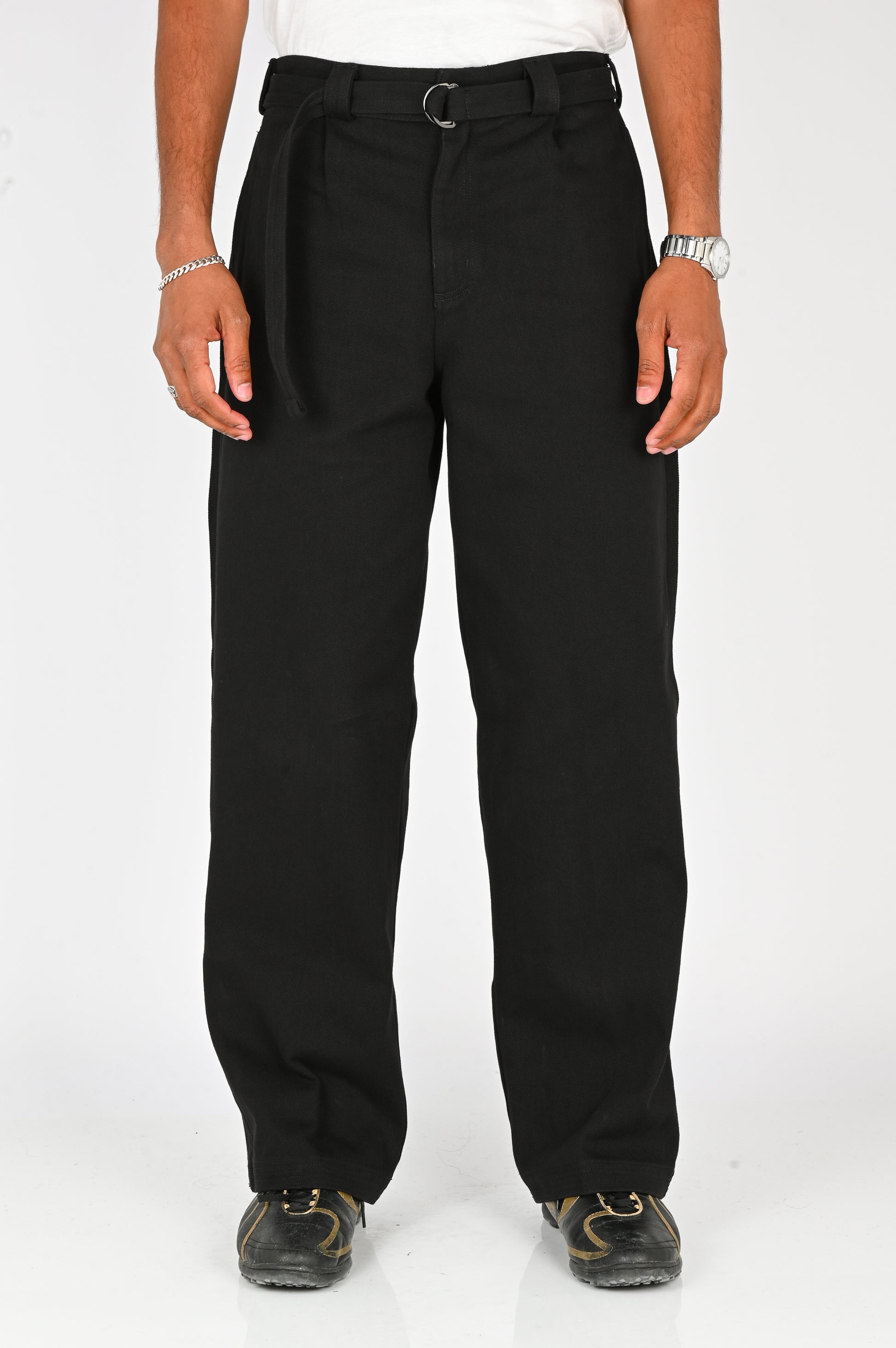 Beach Brains Pleated Work Pant in Jet Black