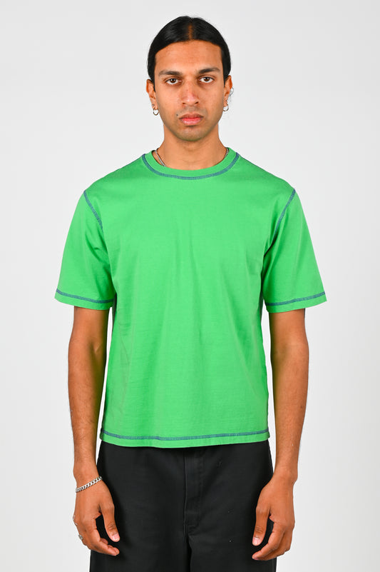 Pseushi 'Contrast Stitch' Tee in Green