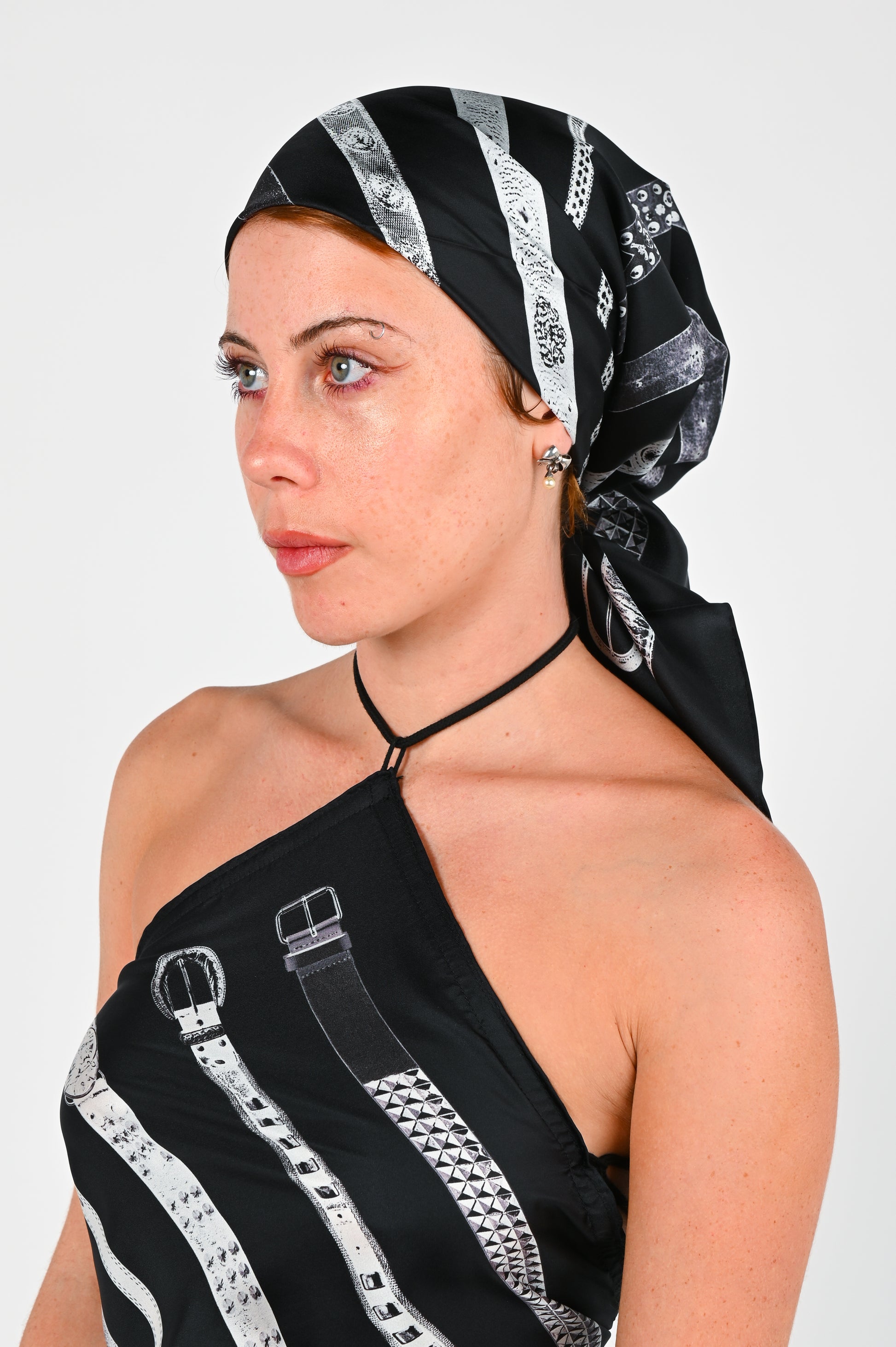 B-R-B 'Belt Collector' Silk Scarf in Black