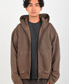 Beach Brains 'Star Bomber' Zip Hoodie in Chocolate