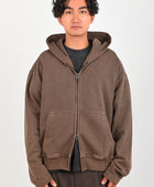 Beach Brains 'Star Bomber' Zip Hoodie in Chocolate