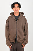 Beach Brains 'Star Bomber' Zip Hoodie in Chocolate