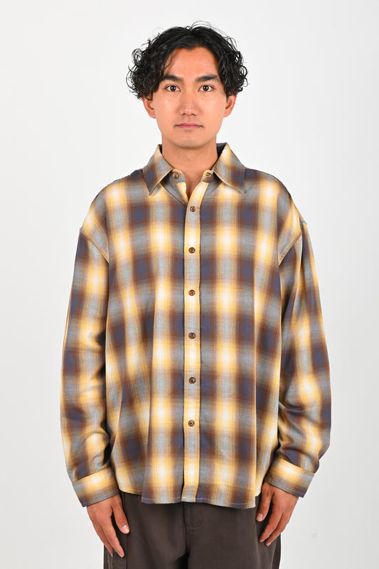 Beach Brains 'BIG LS' Shirt in Sun Plaid