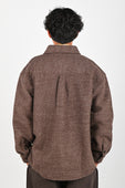 Beach Brains Wool Over Shirt in Brown